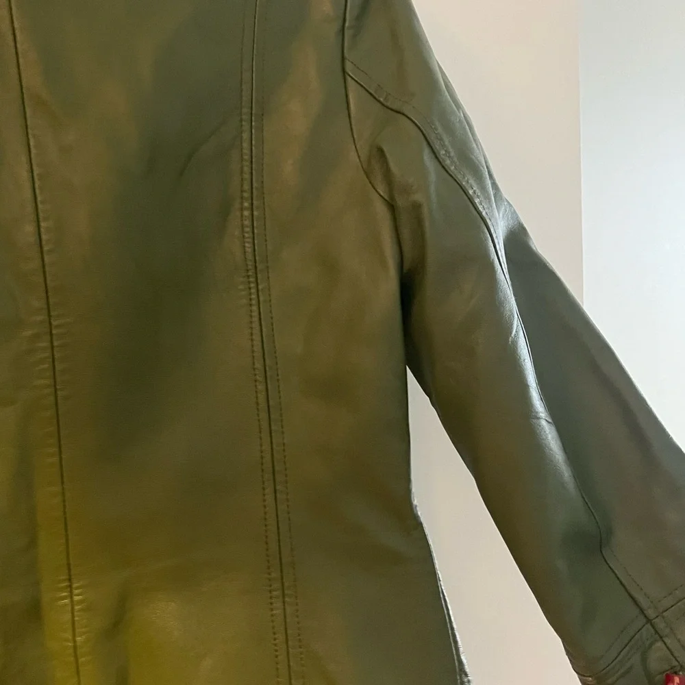 Pamela McCoy Olive Leather Jacket - Picture 3 of 4